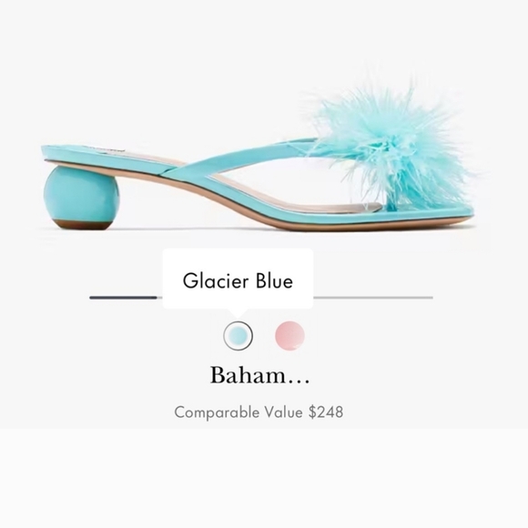 Kate Spade Turquoise Feathered Sandals - Picture 8 of 9